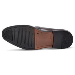Ted - Men's Brown Classic Moc Toe Leather Penny Loafers