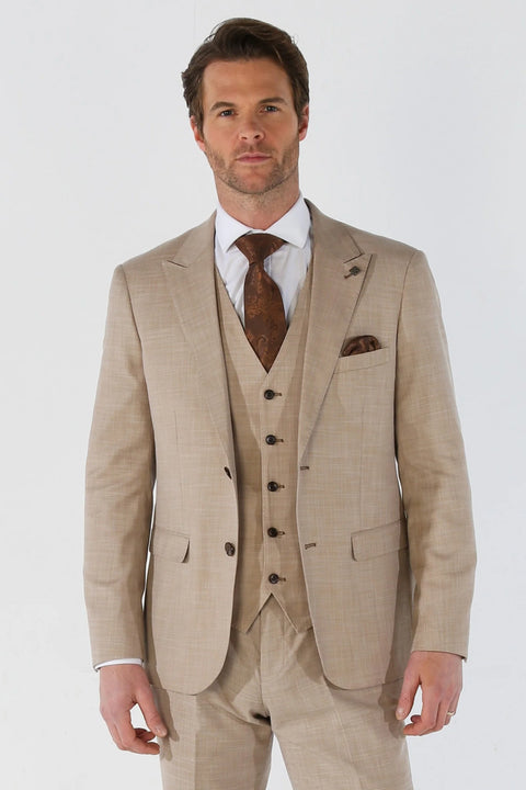 Traje de hombre beige deals