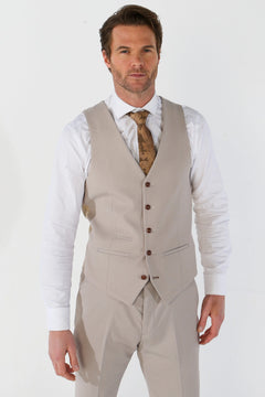 Mayfair - Chaleco ojo de perdiz beige para hombre