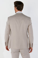 Mayfair - Men's Beige Birdseye Tailored Fit Blazer