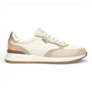 Arrecife - Women's Beige Leather Lace Up Sneakers