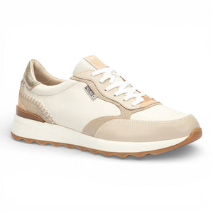 Arrecife - Women's Beige Leather Lace Up Sneakers