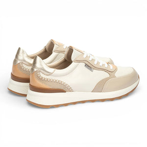 Arrecife - Women's Beige Leather Lace Up Sneakers