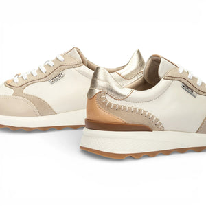 Arrecife - Women's Beige Leather Lace Up Sneakers