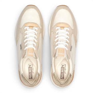 Arrecife - Women's Beige Leather Lace Up Sneakers