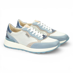 Arrecife - Women's Denim Blue Leather Lace Up Sneakers