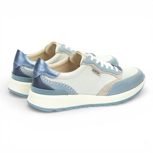 Arrecife - Women's Denim Blue Leather Lace Up Sneakers