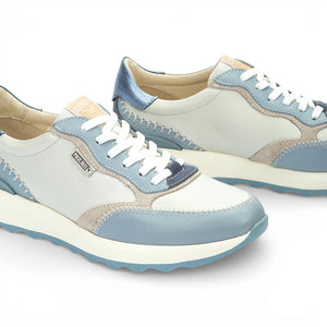 Arrecife - Women's Denim Blue Leather Lace Up Sneakers
