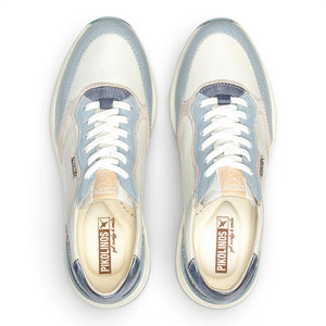 Arrecife - Women's Denim Blue Leather Lace Up Sneakers