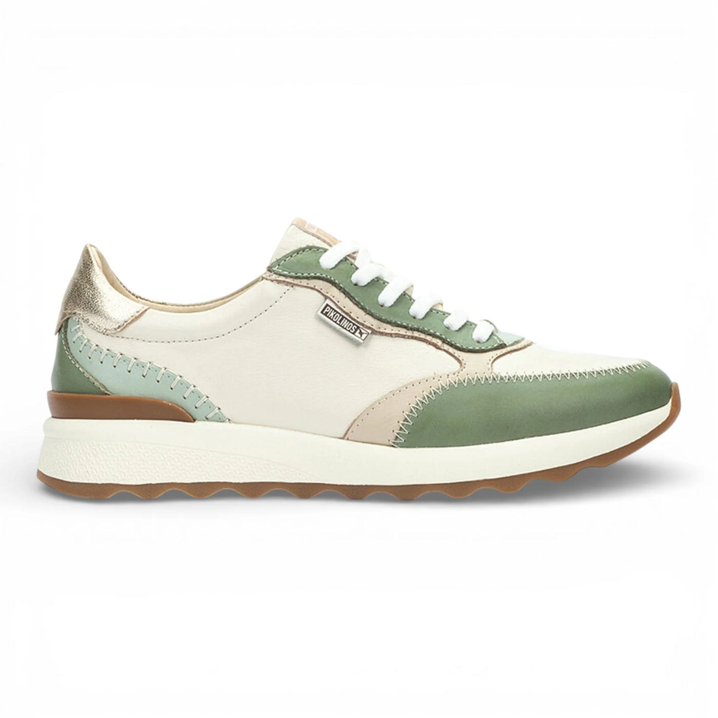 Arrecife - Women's Green Leather Lace Up Sneakers