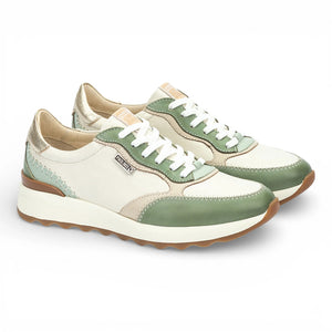 Arrecife - Women's Green Leather Lace Up Sneakers