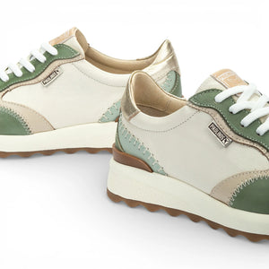 Arrecife - Women's Green Leather Lace Up Sneakers