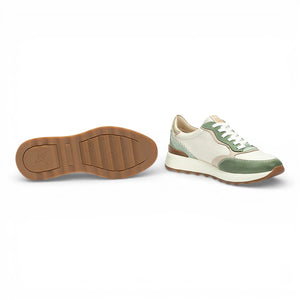 Arrecife - Women's Green Leather Lace Up Sneakers