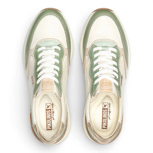 Arrecife - Women's Green Leather Lace Up Sneakers