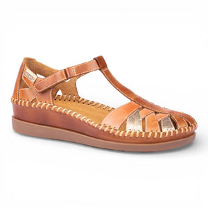 Cadaques - Women's Brown Leather Semi-Open Wedge Sandals
