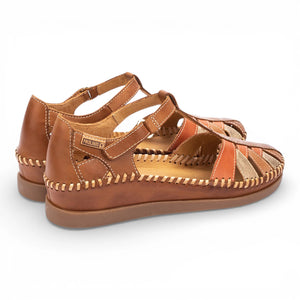 Cadaques - Women's Brown Leather Semi-Open Wedge Sandals