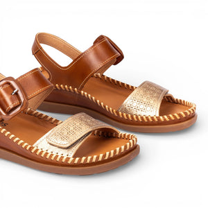 Cadaques - Women's Brown Leather Lightweight Wedge Sandals