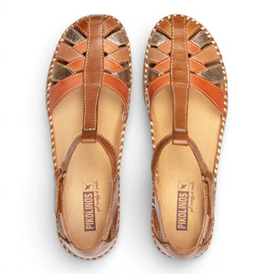 Cadaques - Women's Brown Leather Semi-Open Wedge Sandals