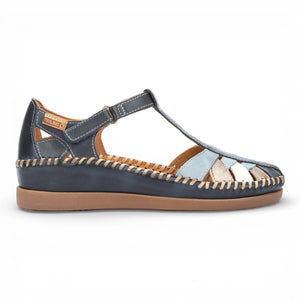 Cadaques - Women's Ocean Blue Leather Semi-Open Sandals