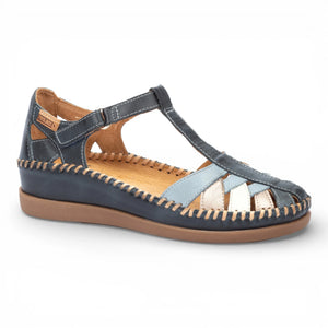 Cadaques - Women's Ocean Blue Leather Semi-Open Sandals