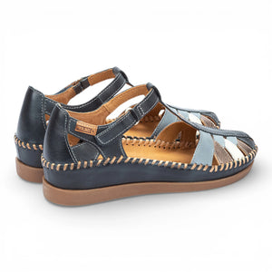 Cadaques - Women's Ocean Blue Leather Semi-Open Sandals