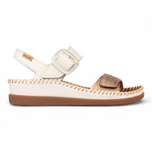 Cadaques - Women's White Leather Lightweight Wedge Sandals