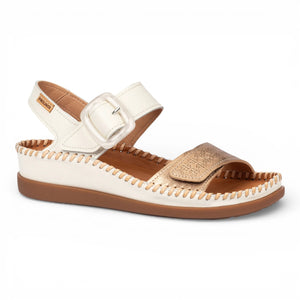 Cadaques - Women's White Leather Lightweight Wedge Sandals