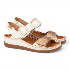 Cadaques - Women's White Leather Lightweight Wedge Sandals