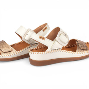 Cadaques - Women's White Leather Lightweight Wedge Sandals