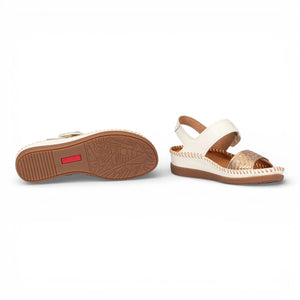 Cadaques - Women's White Leather Lightweight Wedge Sandals