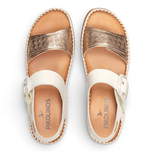Cadaques - Women's White Leather Lightweight Wedge Sandals