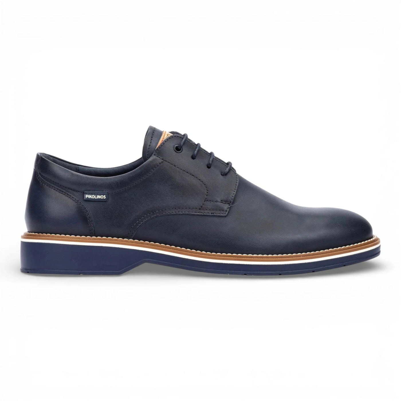Claret - Men's Blue Leather Lace-Up Derby Shoes