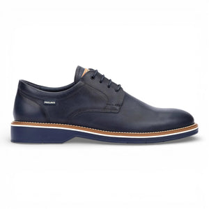Claret - Men's Blue Leather Lace-Up Derby Shoes