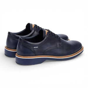 Claret - Men's Blue Leather Lace-Up Derby Shoes