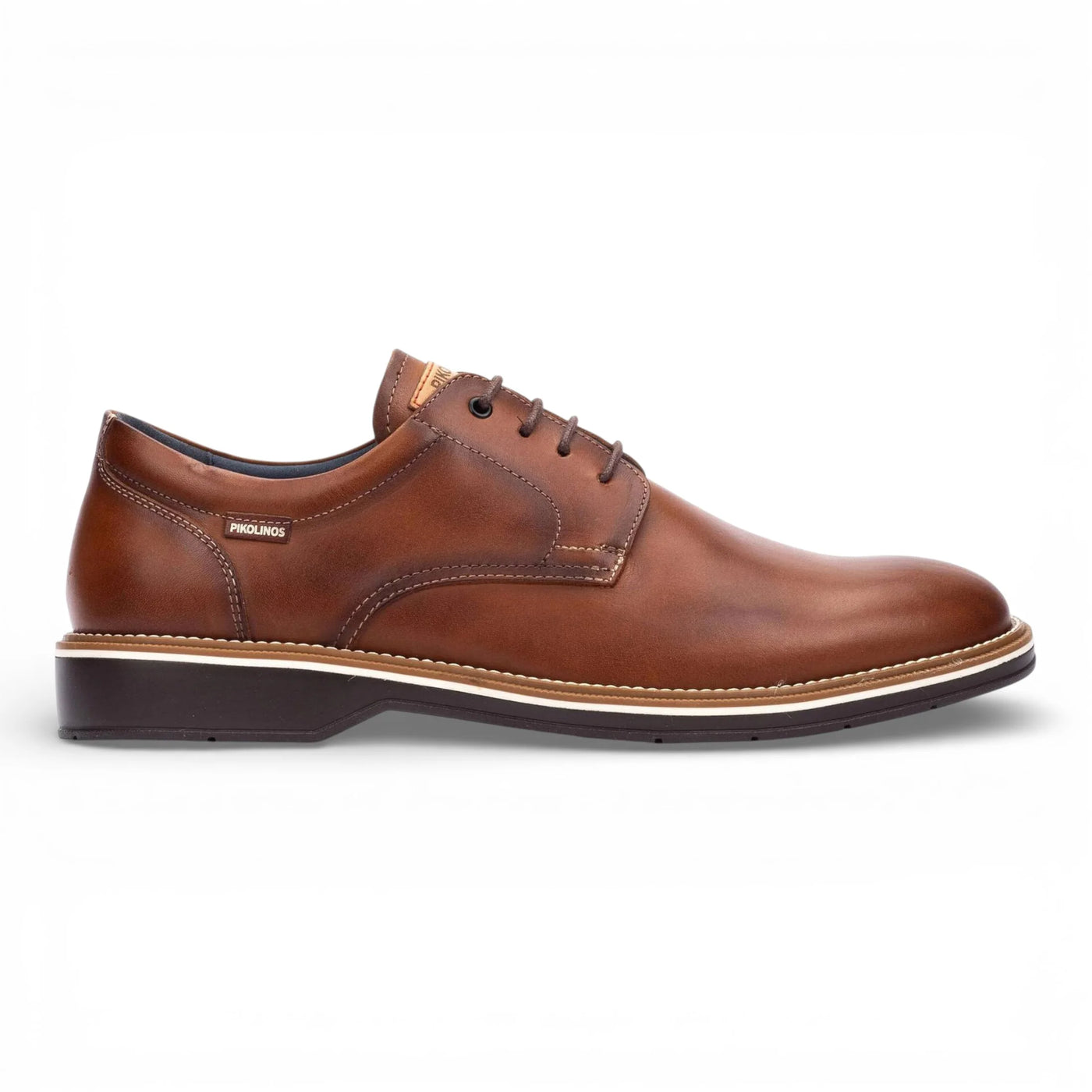 Claret - Men's Brown Leather Lace-Up Derby Shoes
