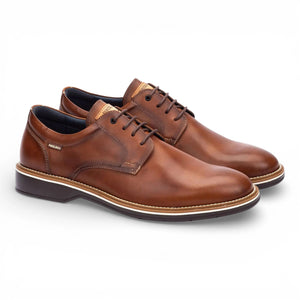 Claret - Men's Brown Leather Lace-Up Derby Shoes