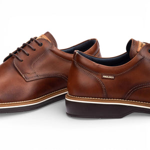 Claret - Men's Brown Leather Lace-Up Derby Shoes