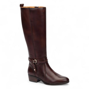 Daroca - Women's Caoba Brown Knee High Leather Boots-TruClothing