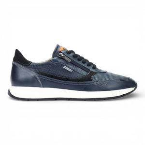 Getafe - Men's Blue Leather Easy Wear Sneakers
