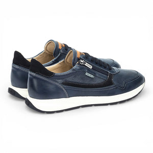 Getafe - Men's Blue Leather Easy Wear Sneakers