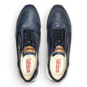 Getafe - Men's Blue Leather Easy Wear Sneakers