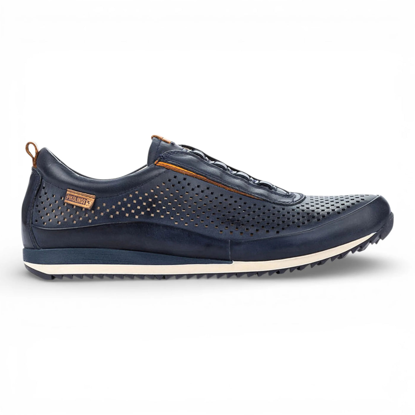 Liverpool - Men's Blue Leather Elastic Slip-on Sneakers