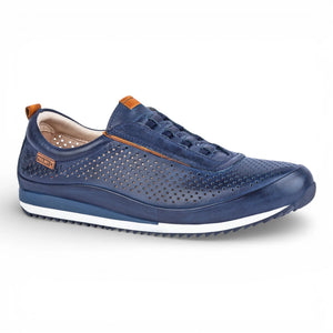 Liverpool - Men's Blue Leather Elastic Slip-on Sneakers