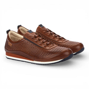 Liverpool - Men's Brown Leather Elastic Slip-on Sneakers