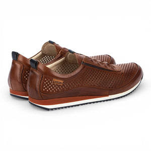 Liverpool - Men's Brown Leather Elastic Slip-on Sneakers