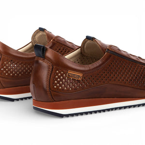 Liverpool - Men's Brown Leather Elastic Slip-on Sneakers