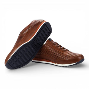 Liverpool - Men's Brown Leather Elastic Slip-on Sneakers
