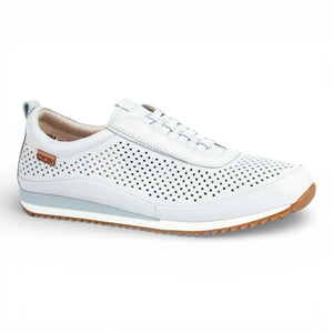 Liverpool - Men's White Leather Elastic Slip-on Sneakers