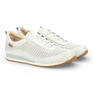 Liverpool - Men's White Leather Elastic Slip-on Sneakers