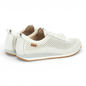Liverpool - Men's White Leather Elastic Slip-on Sneakers